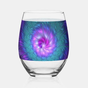 Vaso De Vino Resumen Belleza floral Flor de arte fractal colori
