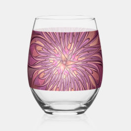 Vaso De Vino Resumen de colores de cerezo de arte fractal flora