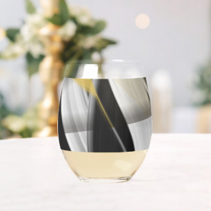 Vaso De Vino Resumen de cristal de vino inoxidable Art Black Wh