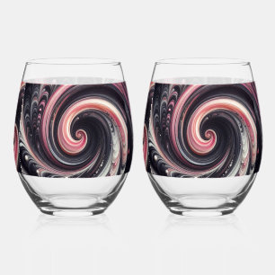 Vaso De Vino Resumen de la modernidad Swirling rosa, negro y bl