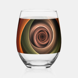Vaso De Vino Resumen espiral 3D Colores cálidos Arte fractal mo
