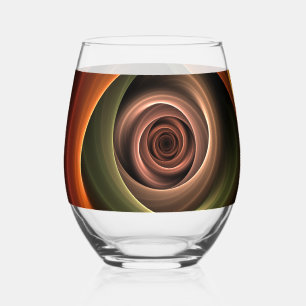 Vaso De Vino Resumen espiral 3D Colores cálidos Arte fractal mo