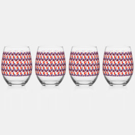 Vaso De Vino Retrato de gato - Naranja de arte gráfico audaz y 