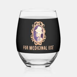 Vaso De Vino Retrato de Halloween: Vidrio sin Stemless