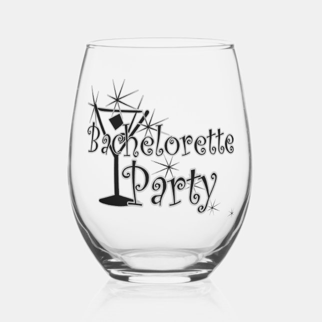Vaso De Vino Retro Martini - Despedida de soltera (Anverso)