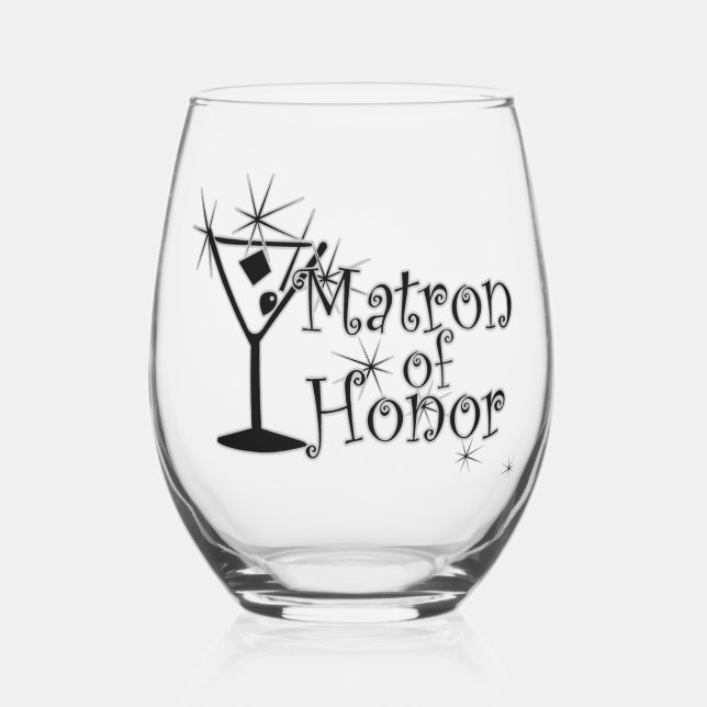Vaso De Vino Retro Martini - Matrona de Honor (Anverso)