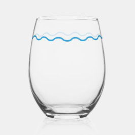 Vaso De Vino Retro ondulado azul