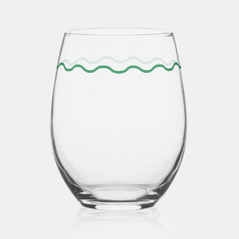 Vaso De Vino Retro ondulado verde