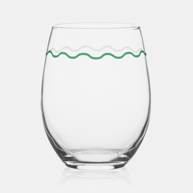 Vaso De Vino Retro ondulado verde (Anverso)