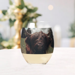 Vaso De Vino Retro vintage de vacas de raza negra escocesa