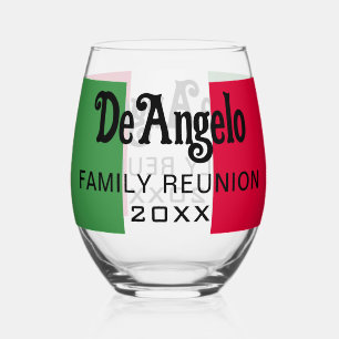 Vaso De Vino Reunión de los colores de la bandera italiana de a