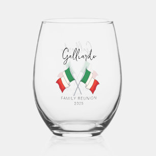 Vaso De Vino Reunión familiar de la bandera italiana
