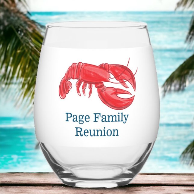 Vaso De Vino Reunión familiar de Preppy Lobster (Subido por el creador)