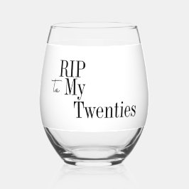 Vaso De Vino RIP 20s 30th Birthday Black and White Party Favor