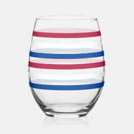 Vaso De Vino Rojo, blanco y azul