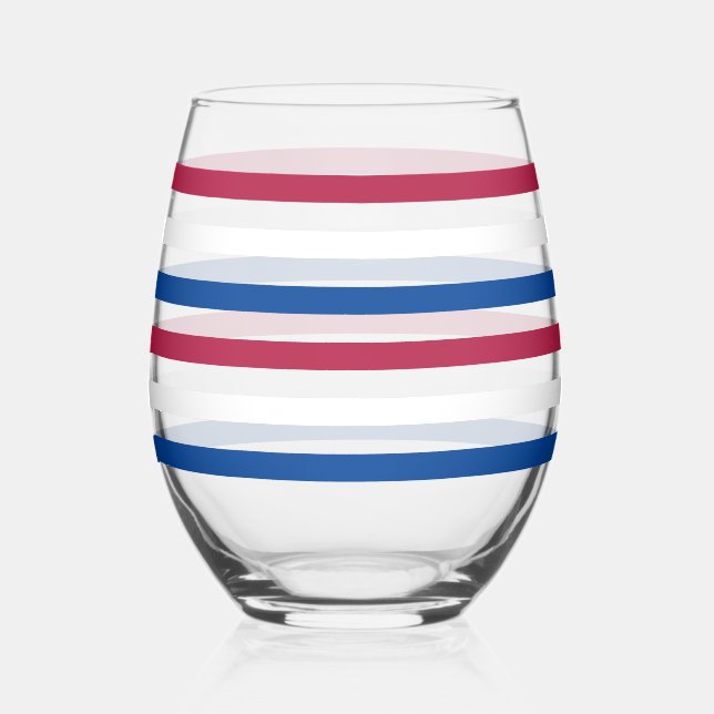 Vaso De Vino Rojo, blanco y azul (Anverso)