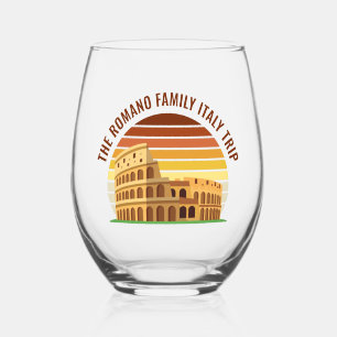 Vaso De Vino Roma Italia Personalizado de viaje familiar Coloss