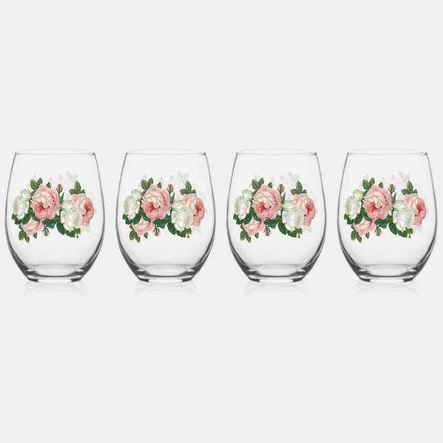 Vaso De Vino Romance floral (Anverso)