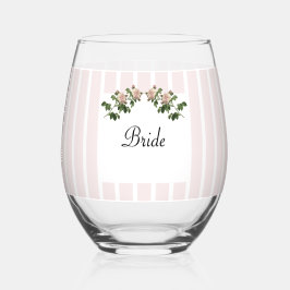 Vaso De Vino Romántico Boda de novia rosa suave