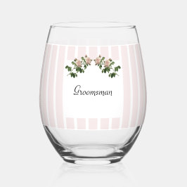 Vaso De Vino Romántico Boda Groomsman suave rosa