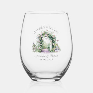 Vaso De Vino Romántico jardín Boda Floral Arco Fuente