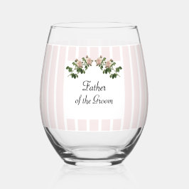 Vaso De Vino Romántico Padre Rosa Blando del Boda Groom