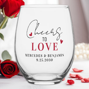 Vaso De Vino Románticos Alegres A La Moderna Boda Elegante