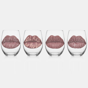 Vaso De Vino Romeo y Julieta labios citas de beso conjunto de g