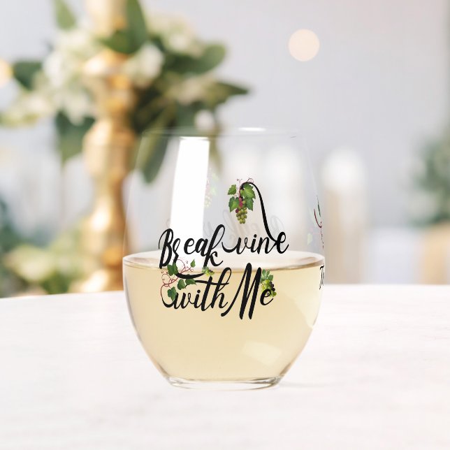 Vaso De Vino Romper Vino Conmigo Con Vinos De Uva (Insitu (Boda))