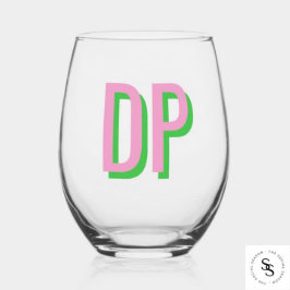 Vaso De Vino Rosa claro + dama de honor verde