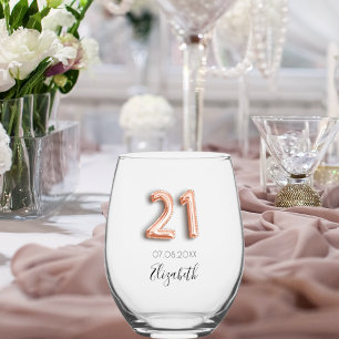 Vaso De Vino rosa de oro de 21 años