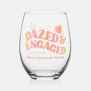 Vaso De Vino Rosa Melocotón Retro Aturdida y Comprometida