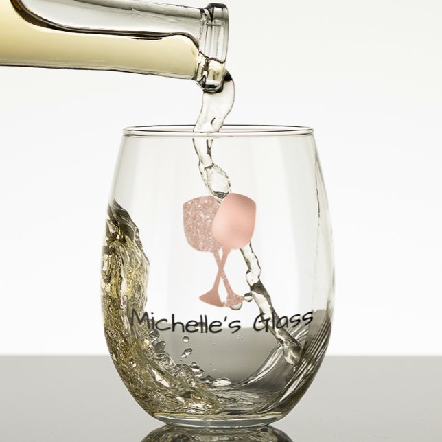 Vaso De Vino Rosa Purpurina Gold (Subido por el creador)