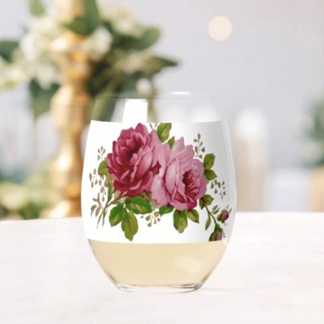 Vaso De Vino Rosa Vintage  (Subido por el creador)