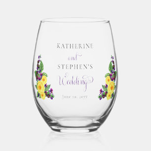 Vaso De Vino Rosas Amarillas   Violets Boho Floral Boda