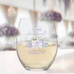 Vaso De Vino Rosas de Lavanda niñera doncella de honor<br><div class="desc">Este conjunto es la elección perfecta para agradecer a las damas de honor y a la dama de honor de su boda. El bonito diseño de la moda boho incluye un ramo de rosas acuáticos pintados a mano y flores en tonos lavanda, lila y violeta polvorienta, además de brotes de...</div>