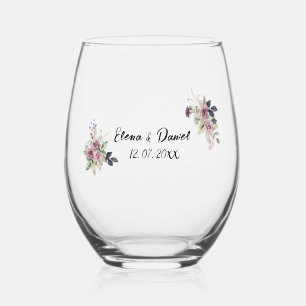 Vaso De Vino Rosas de lavanda rosa color agua minimalistas