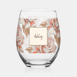 Vaso De Vino Rosas del Boho