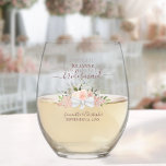Vaso De Vino Rosas rosa Bouquet sirvienta de honor para la dama<br><div class="desc">Este conjunto es la elección perfecta para agradecer a las damas de honor y a la dama de honor de su boda. El bonito diseño de la moda boho incluye un ramo de rosas acuáticos pintados a mano y flores en tonos polvorientos de rosa y rosa, así como estribillos de...</div>