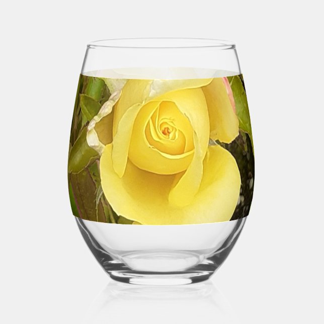 Vaso De Vino Rosebud amarillo (Anverso)