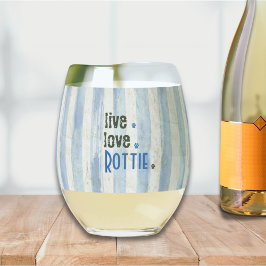 Vaso De Vino Rottie Mom Live Love Pawprint