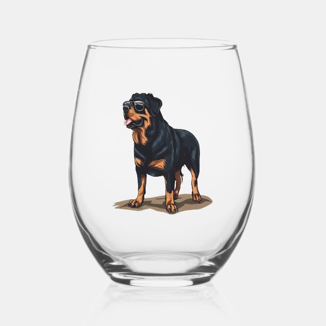 Vaso De Vino Rottweiler El Explorador (Anverso)