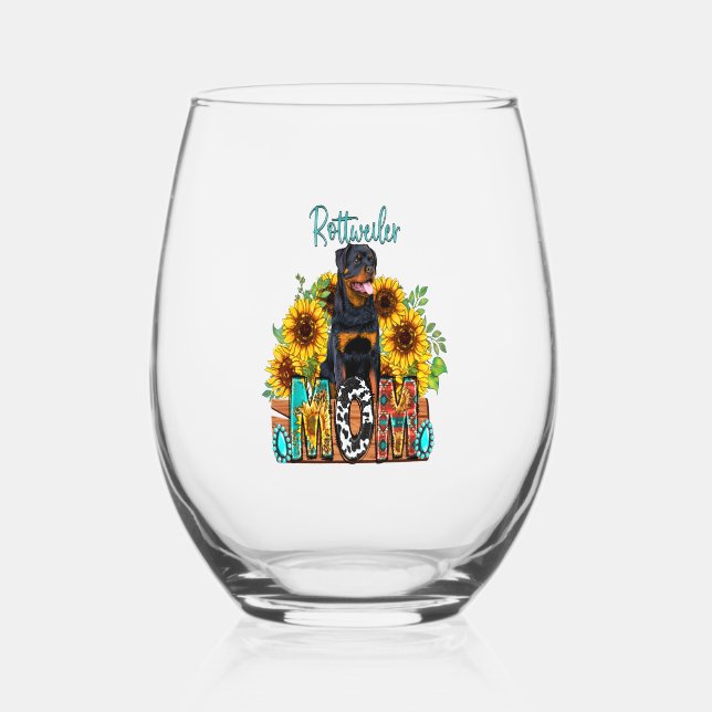 Vaso De Vino Rottweiler MOM (Anverso)