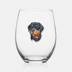 Vaso De Vino Rottweiler Royalty Patsitive Adorable Rottie Cha