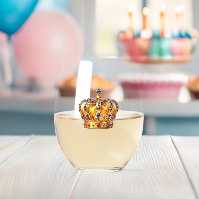 Vaso De Vino Royal golden crown (Insitu (Baby Shower))