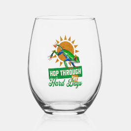 Vaso De Vino Saltar a través de los días difíciles Rana arboríc