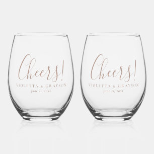 Vaso De Vino Salud! Boda de tipografía elegante