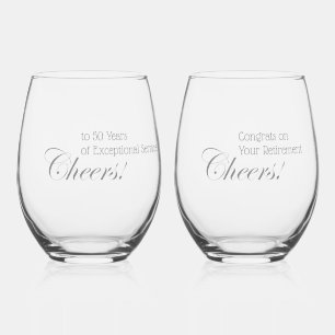Vaso De Vino ¡Salud Personalizada! Gris profesional de jubilaci
