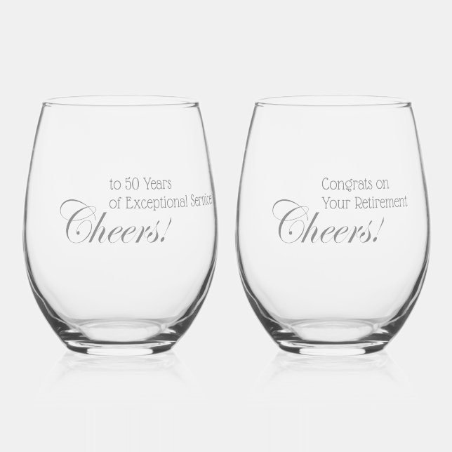 Vaso De Vino ¡Salud Personalizada! Gris profesional de jubilaci (Anverso)