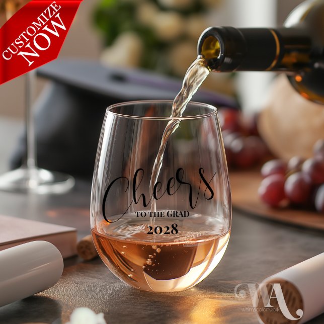 Vaso De Vino Saludos al GRAD (easy to customize)
